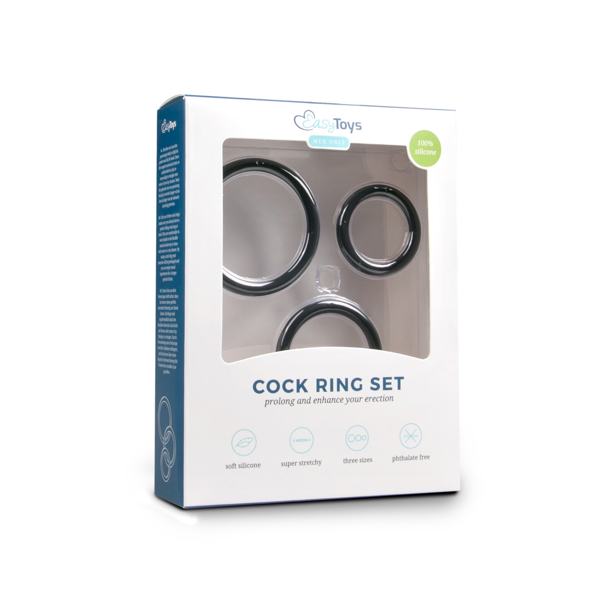 Cock ring set with three different ring sizes - Black “Easytoys Men Only”